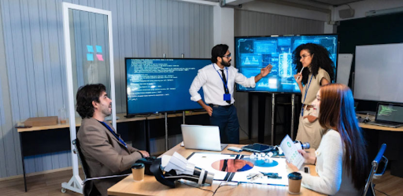 Team discussing about machine learning operations